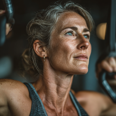 Активні літні люди займаються фітнесом